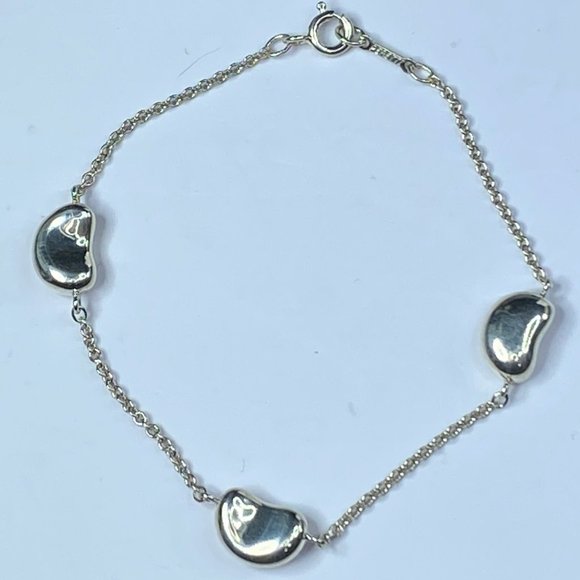 TIFFANY & CO STERLING SILVER ELSA PERETTI BEAN BRACELET 7" 7.6gm JR7934 - Picture 2 of 9